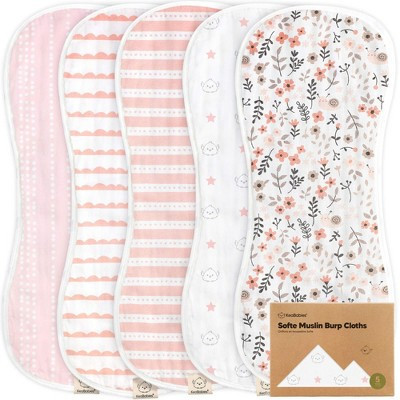 KeaBabies 5pk Organic Softe Muslin Burp Cloths for Baby Girls and Boys, Large Absorbent Burping Cloths for Babies, Baby Burp Clothes (Sweet Charm) | Target