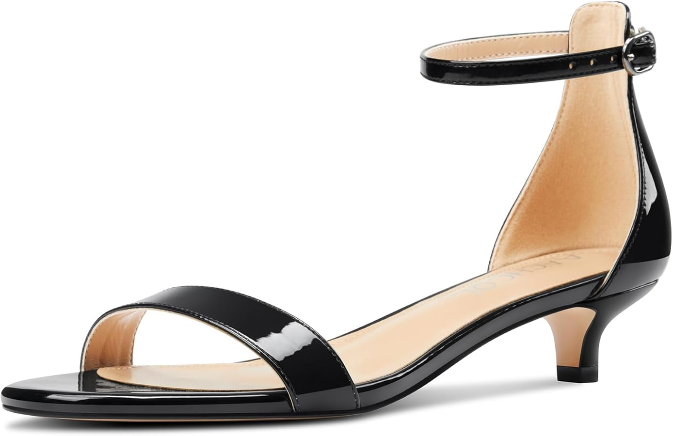 Aachcol Women Sandals Peep Open Toe Kitten Low Heel Ankle Strap Dress Shoes 1.5 Inch | Amazon (US)