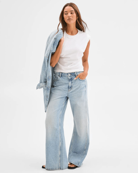 Lily Loves Mid Rise Full Length Wide Leg Seam Detail Denim Jeans | Target AU