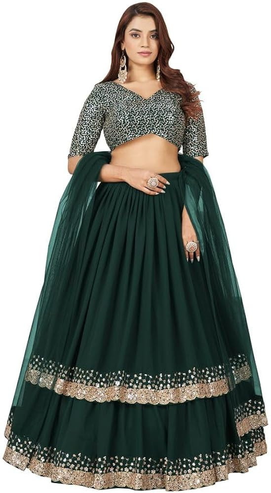 Lehenga for Women Lehenga Choli for Women Indian Wedding Party Wear Georgette Dupatta Set | Amazon (US)
