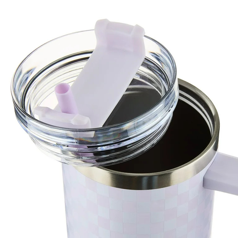 Checkered Tumbler, Purple, 40 fl oz, Valentine's Day by Way To Celebrate | Walmart (US)