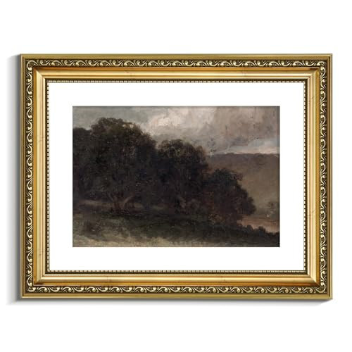 VIYYIEA Vintage Gold Framed Landscape Wall Art, Bedroom Living Room Meadow Scenery Picture Wall Decor, Canvas Prints, Antique Frame Classic Paintings Home Farmhouse Country Decor,11x14 Inch | Amazon (US)