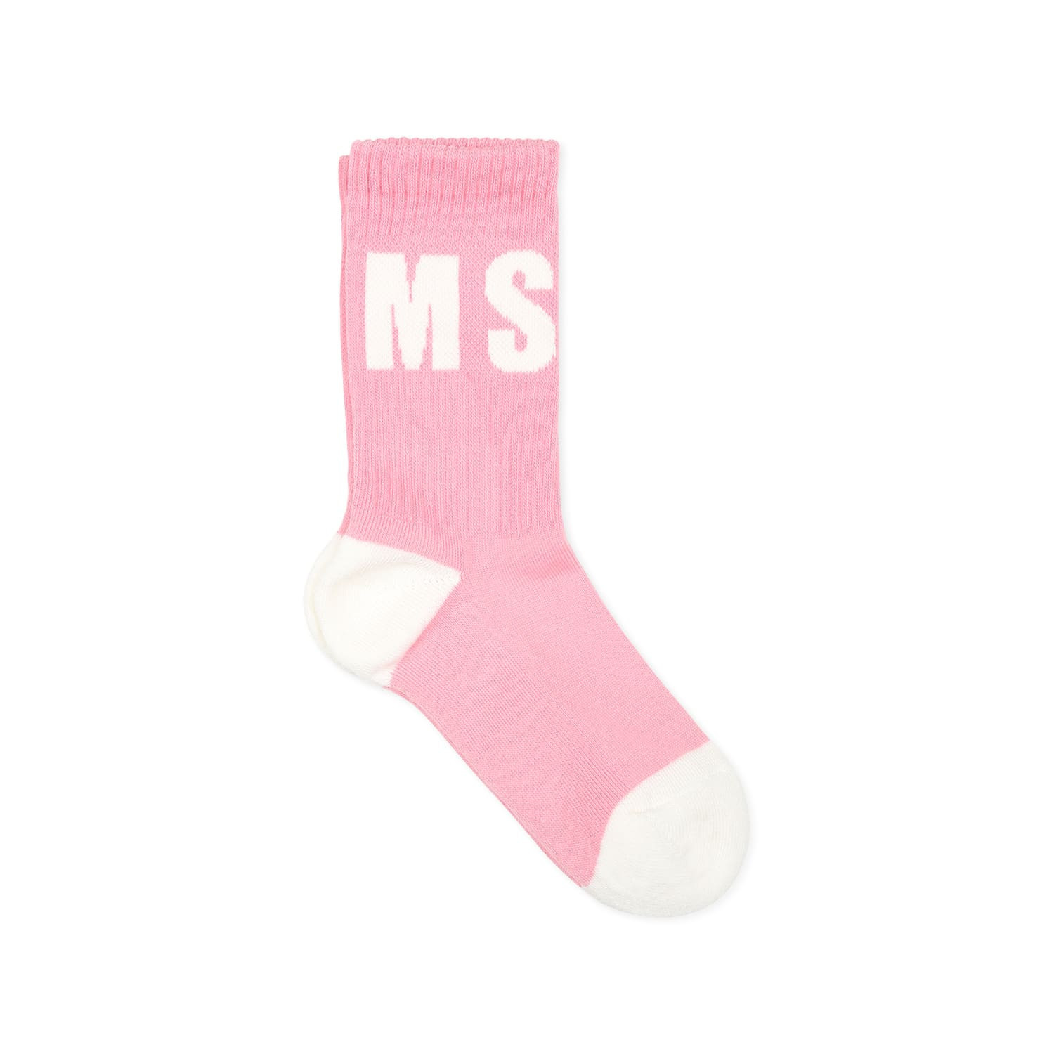 MSGM Pink Socks For Girl With Logo | Italist.com US