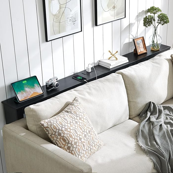 MOHOPE 78.8" Long Console Table with Power Outlets, 7.9" Narrow Sofa Table with USB & Type-C Port... | Amazon (US)