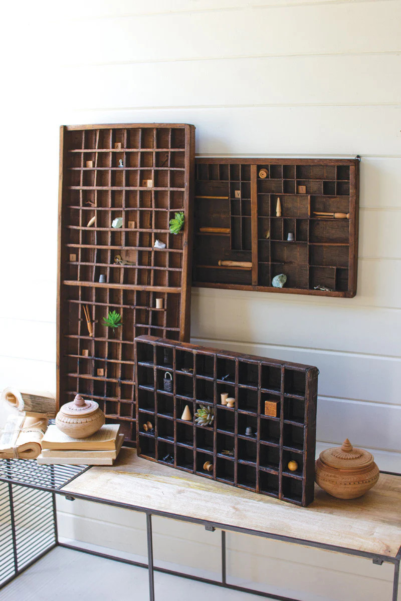 Antique Wooden Printers Tray (Pack Up Only) | Wildfire Hygge Goods
