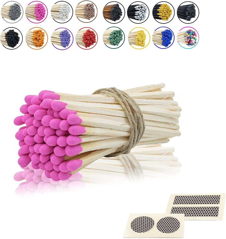 3” Inch Long Wooden Refill Matchsticks with Strike Stickers - Safety Matches Wholesale Bulk Loo... | Amazon (US)