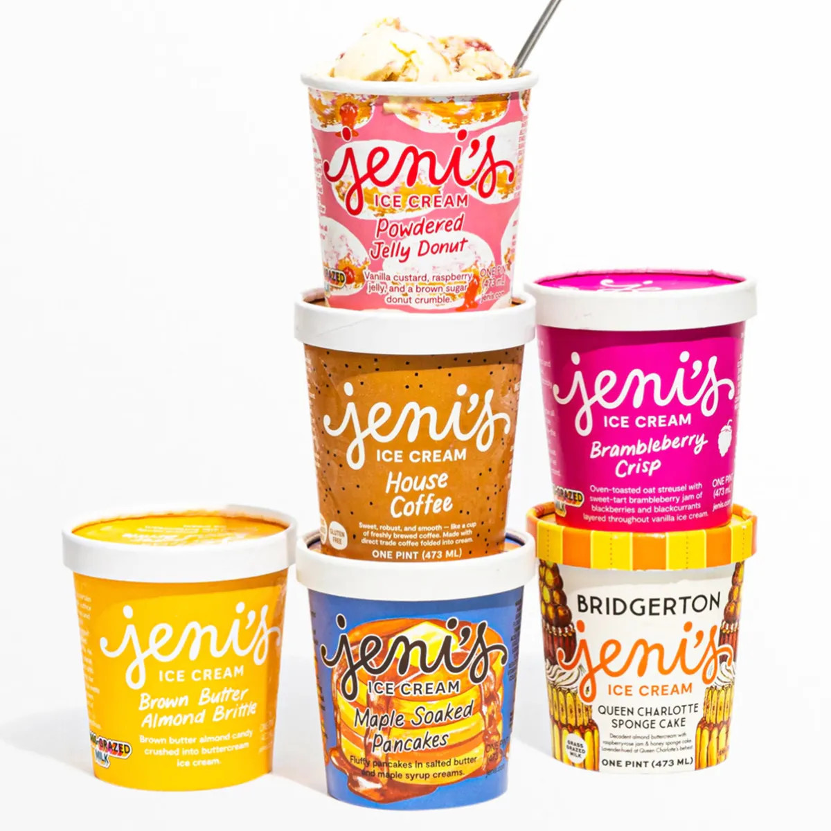 Jeni's Splendid Ice Creams - "Breakfast in Bed" Ice Cream Collection - 6 Pints | Goldbelly