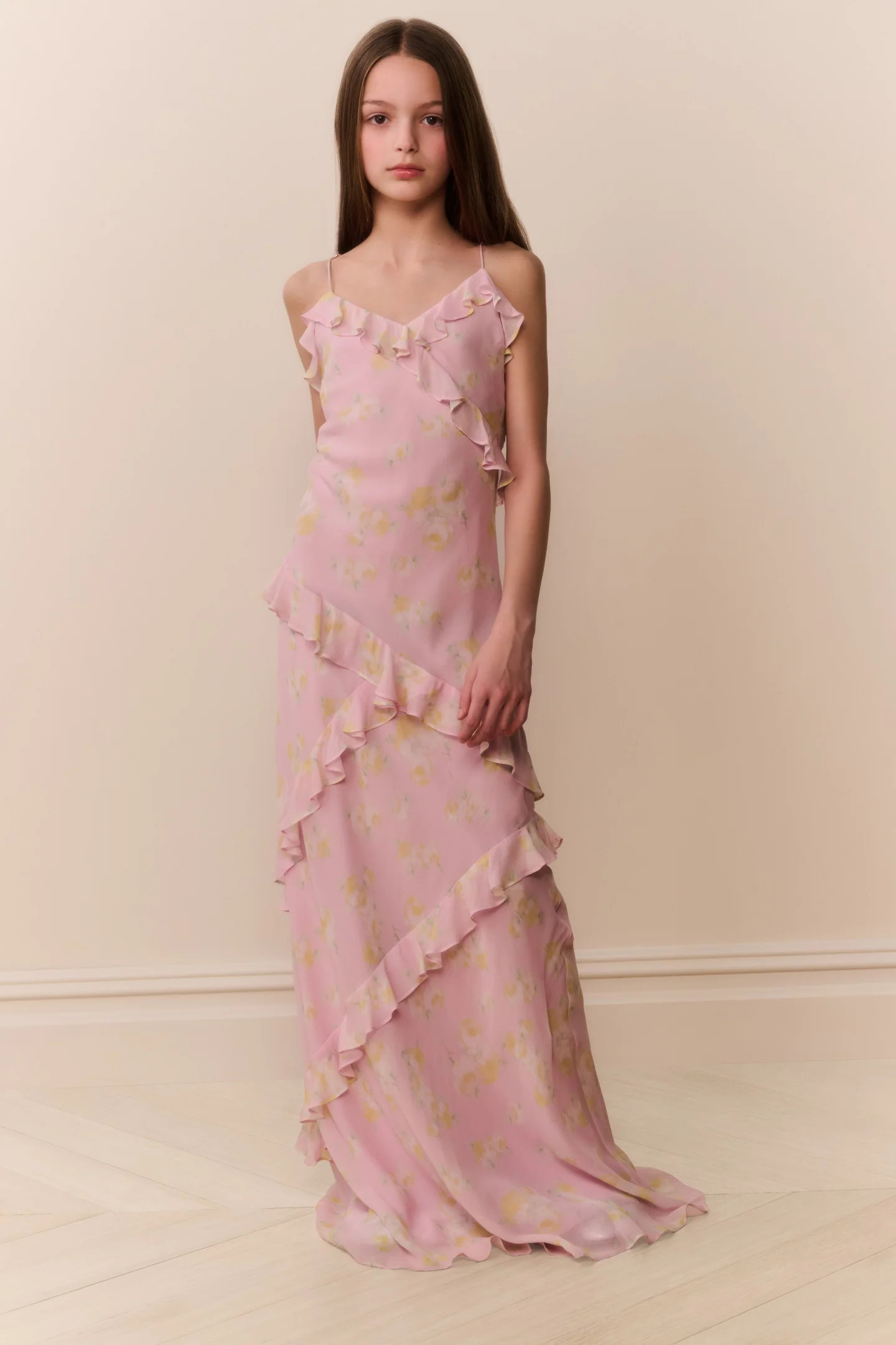 Tween Rialto Floral Chiffon Dress WISTERIA SUN / 9 | LoveShackFancy