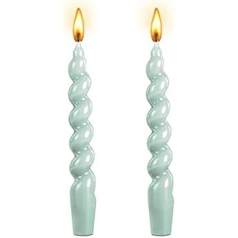 Spiral Candle Taper Dinner Light Blue Candles Conical Stick Candles H 7.5inch for Holiday Wedding Pa | Amazon (US)