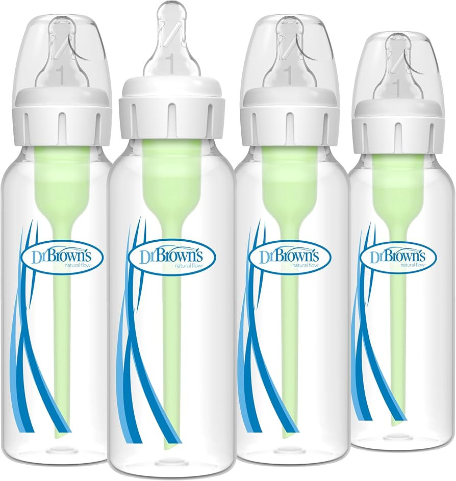 Dr. Brown's Natural Flow Anti-Colic Options+ Narrow Baby Bottle, 8 oz/250 mL, with Level 1 Slow F... | Amazon (US)