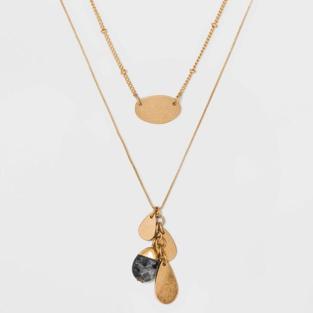Semi-Precious Labradorite Layered Necklace - Universal Thread™ Gold | Target