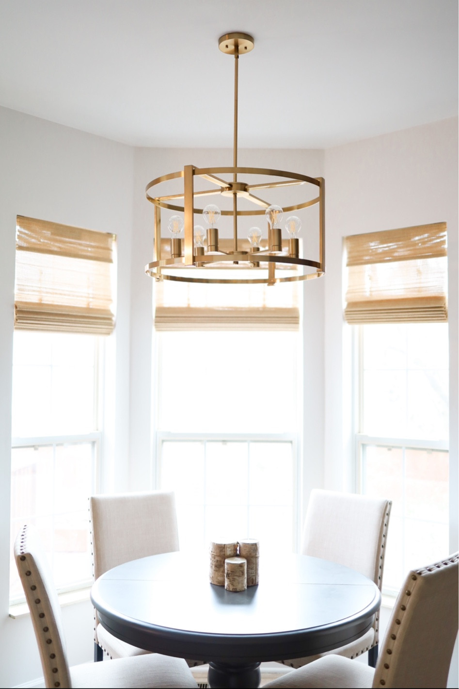 Kitchen table light fixture gold large chandelier brushed brass 
Bamboo blinds wood blinds pull down affordable blinds window treatments 
Kitchen table chairs nailhead dining room chairs