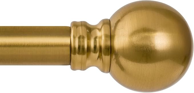 Modern Gold Curtain Rods for Windows 48 to 84 Inch 1" Diameter Adjustable Heavy Duty Brass Window... | Amazon (US)