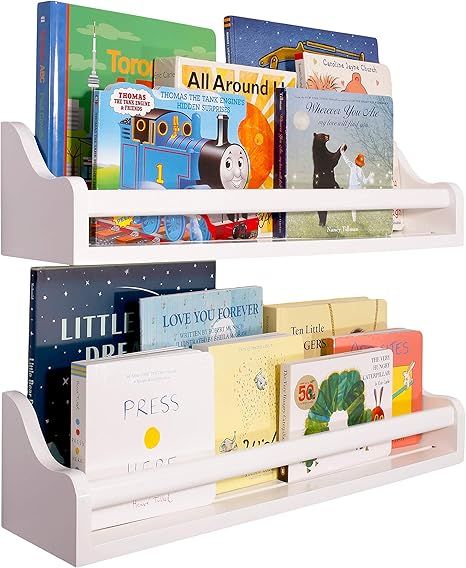 Kids Bookshelf Wall Mounted (Set of 2) | 22”| Children’s Nursery Floating Shelf Toddler Book ... | Amazon (US)