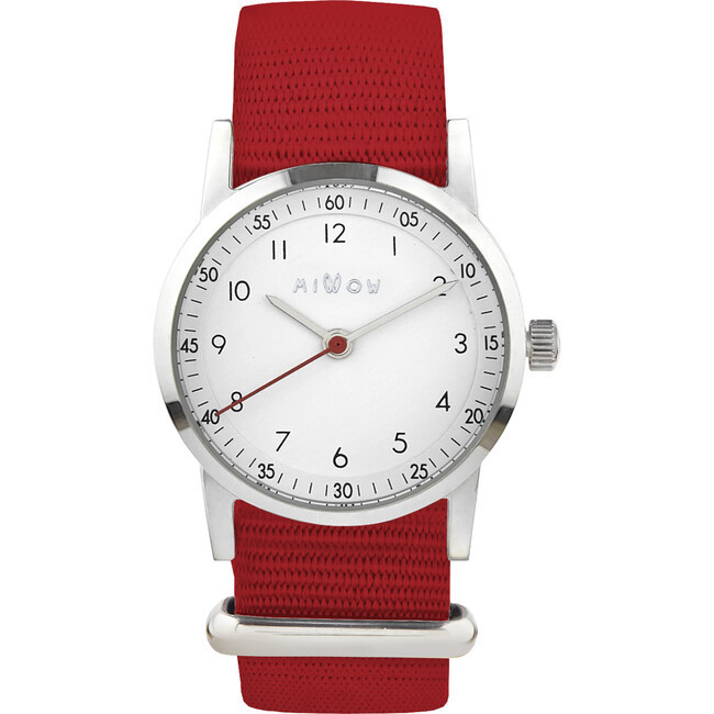 Millow Classic Watch, Red and Silver | Maisonette