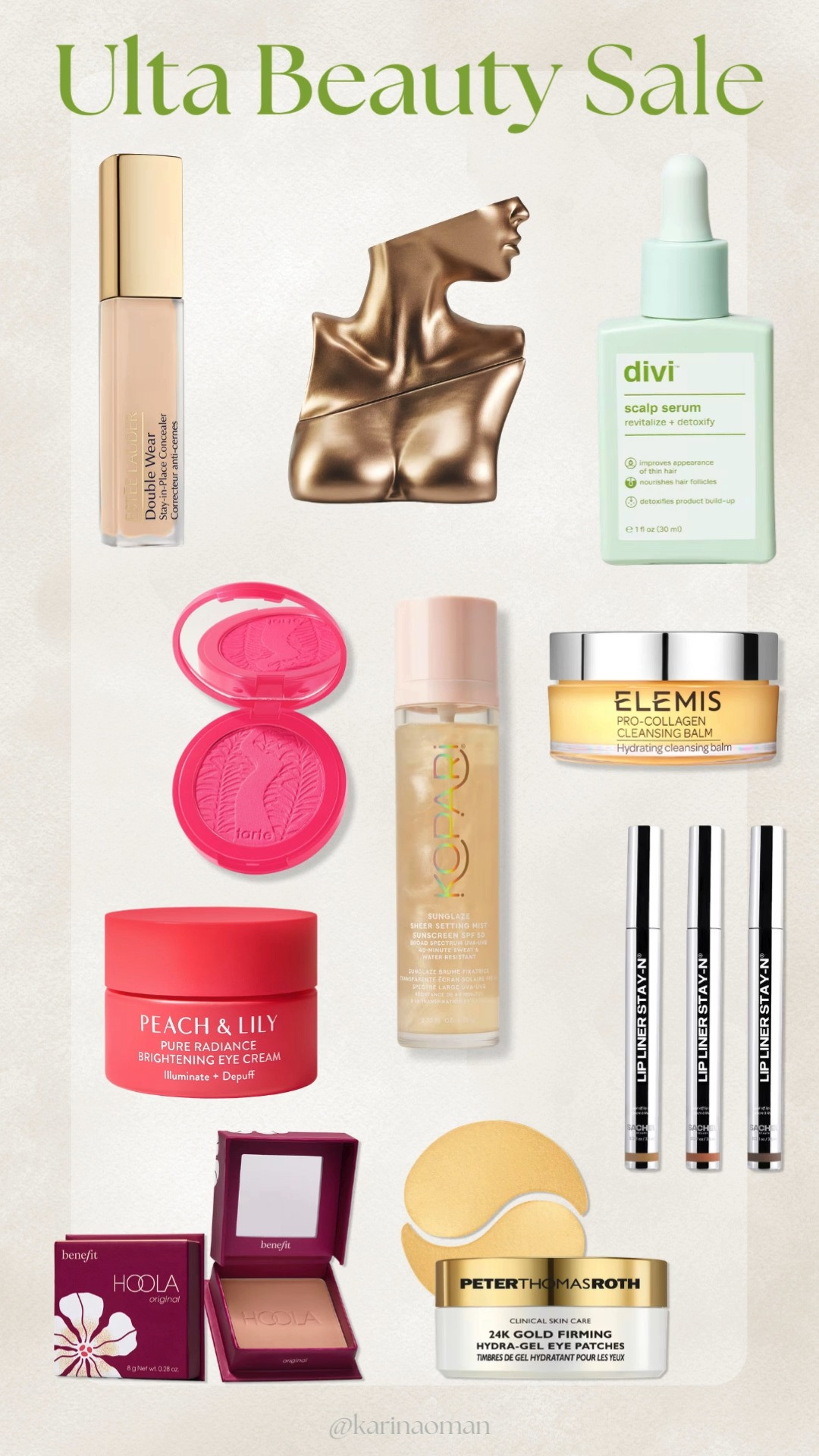 Running, not walking to the Ulta Beauty 21 Days of Beauty sale 💖 This is the time I stock up on my everyday beauty favorites + try a few new goodies without the guilt.

I rounded up some of my go-to products from brands like Estée Lauder, Tarte, Divi, Peter Thomas Roth, Peach & Lily + more. All part of this limited-time beauty sale!

If you’ve been eyeing any skincare, makeup, or haircare essentials, now’s your moment. Think: anti-aging skincare, hydrating serums, clean beauty, scalp care, and everyday makeup staples ✨

Perfect for refreshing your self-care routine or grabbing backups of your holy grails before they sell out!

#ultabeauty #21daysofbeauty #beautysale #skincarefavorites #makeupmusthaves #selfcareroutine #beautyfinds #ltkbeauty #ltkunder50 #salealert 

 #LTKselfcare #LTKSaleAlert #LTKBeauty