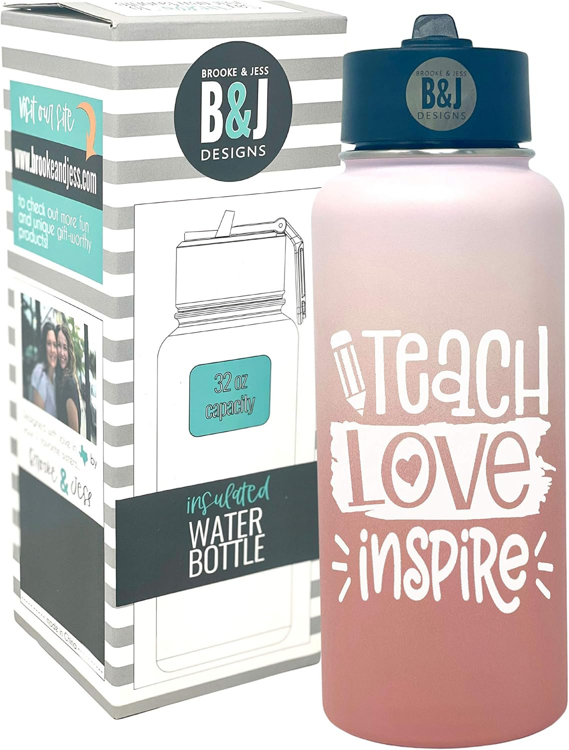 Teacher Tumbler Gifts - Teacher Water Bottle Travel Cup for Women - Double Walled Vacuum Sealed S... | Amazon (US)
