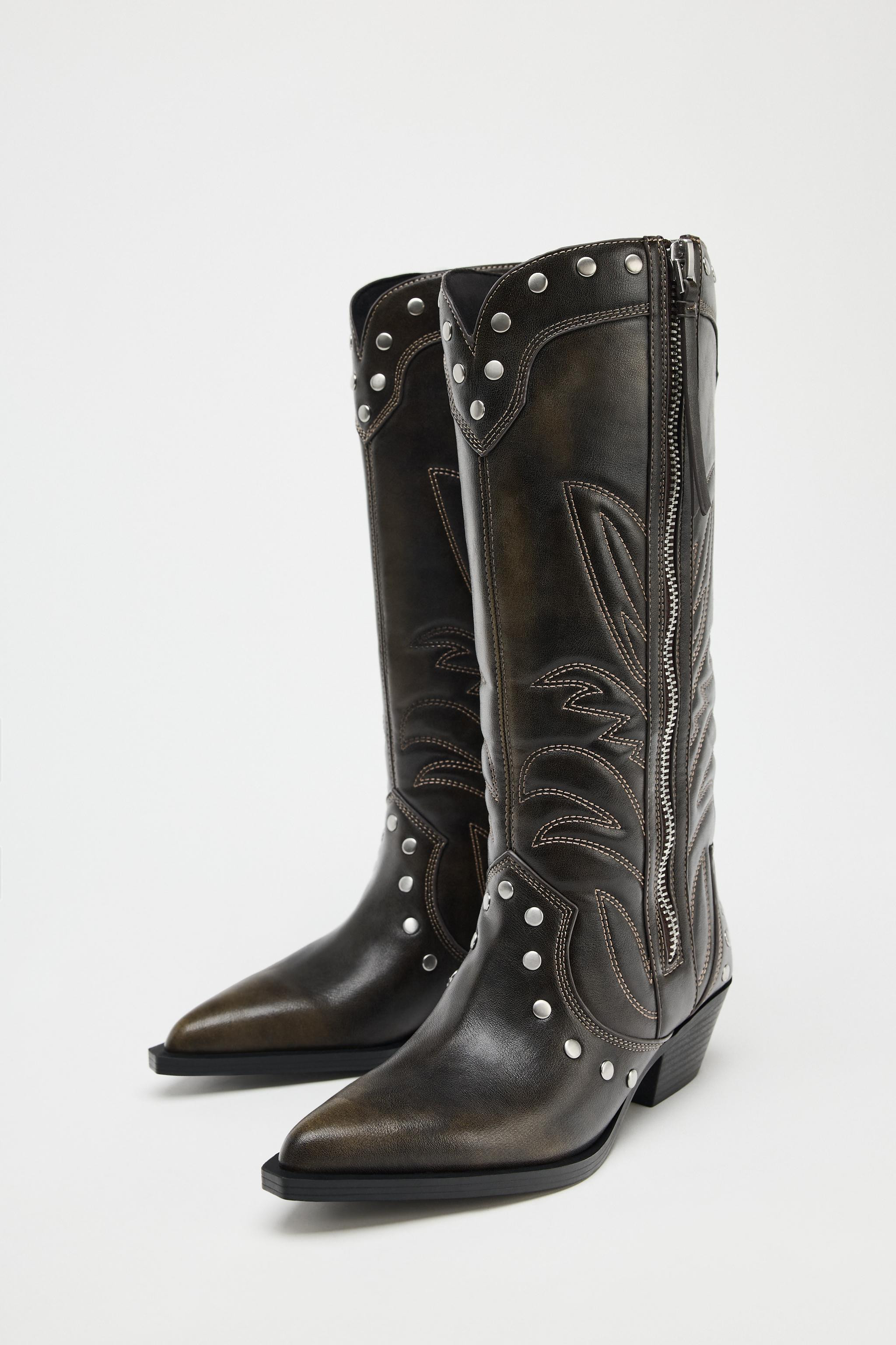 COWBOY STUDDED BOOTS | Zara US