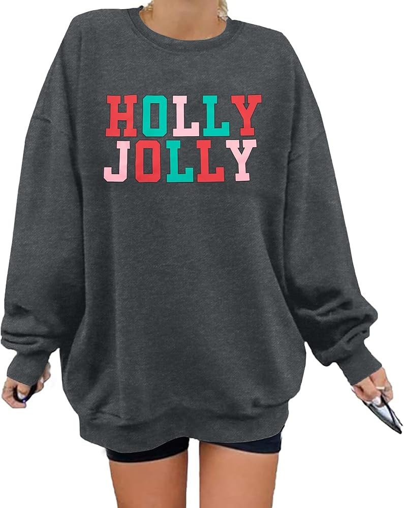 LUKYCILD Christmas Vibes Sweatshirt Women Merry Christmas Shirt Xmas Long Sleeve Shirt Winter Hol... | Amazon (US)
