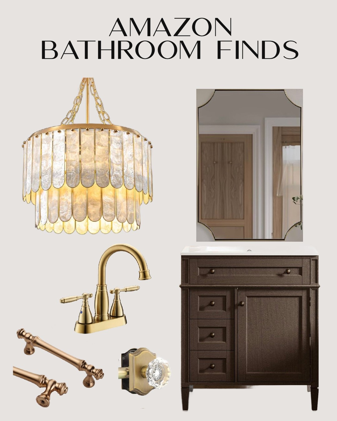 Amazon Bathroom Finds 
Dark wood and gold accents 

#LTKHome #LTKSeasonal #LTKStyleTip