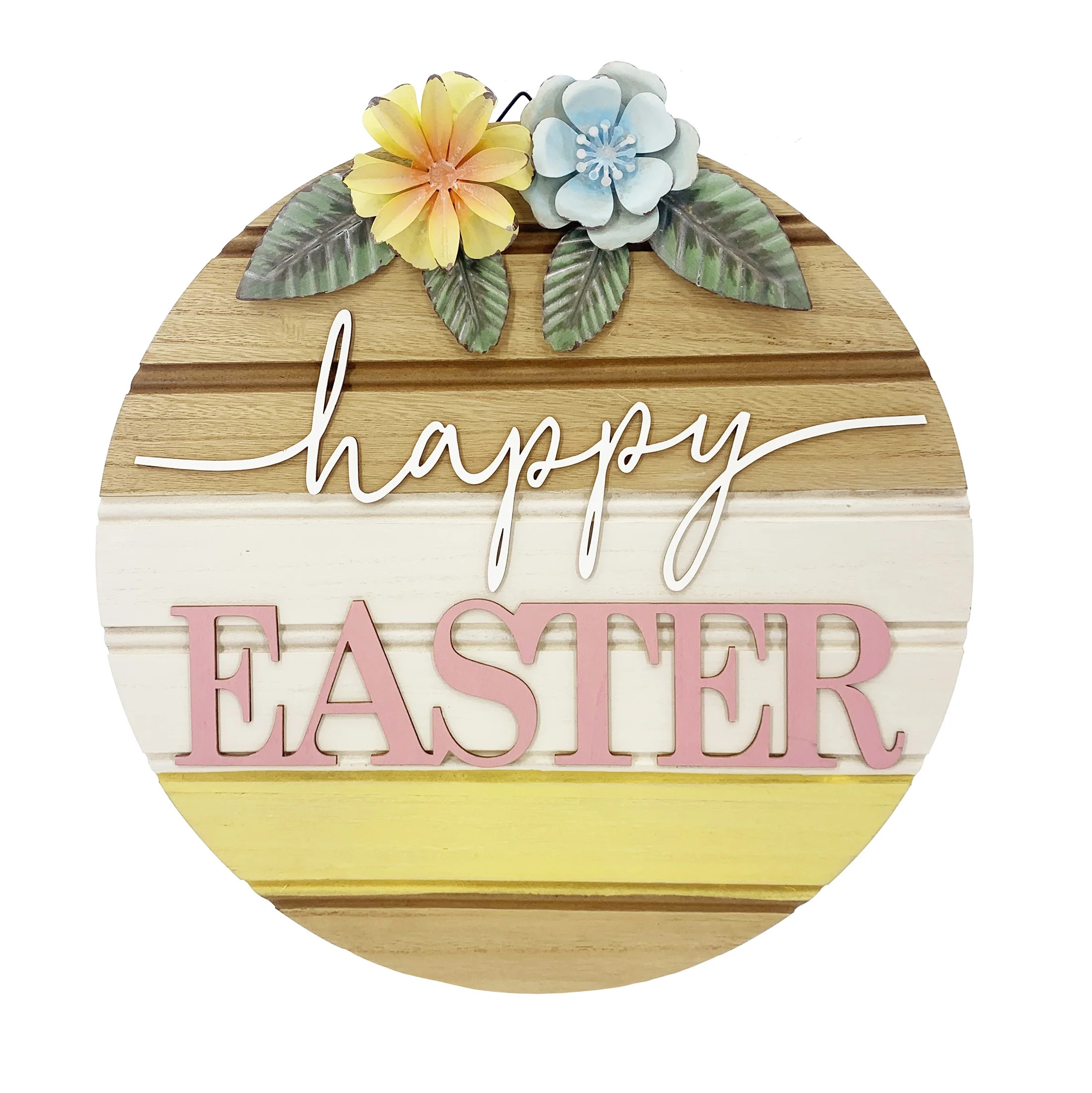 Way To Celebrate Easter Wood Beadboard Round Sign Decoration, 16" | Walmart (US)