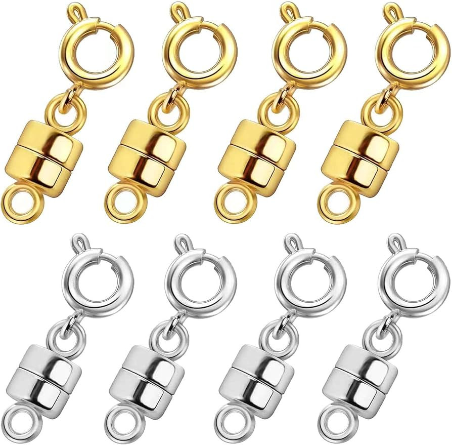 Magnetic Necklace Clasps and Closures 18K Gold and Silver Plated Bracelet Converter Clasp,Suitabl... | Amazon (US)