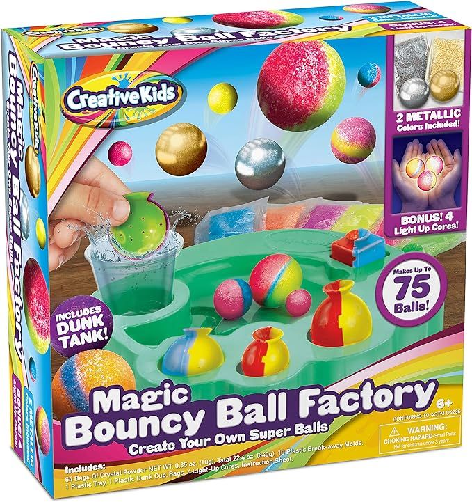 Make Your Own DIY Bouncy Ball Craft Kit for Kids - Create Your Own Metallic & Light-up Crystal B... | Amazon (US)
