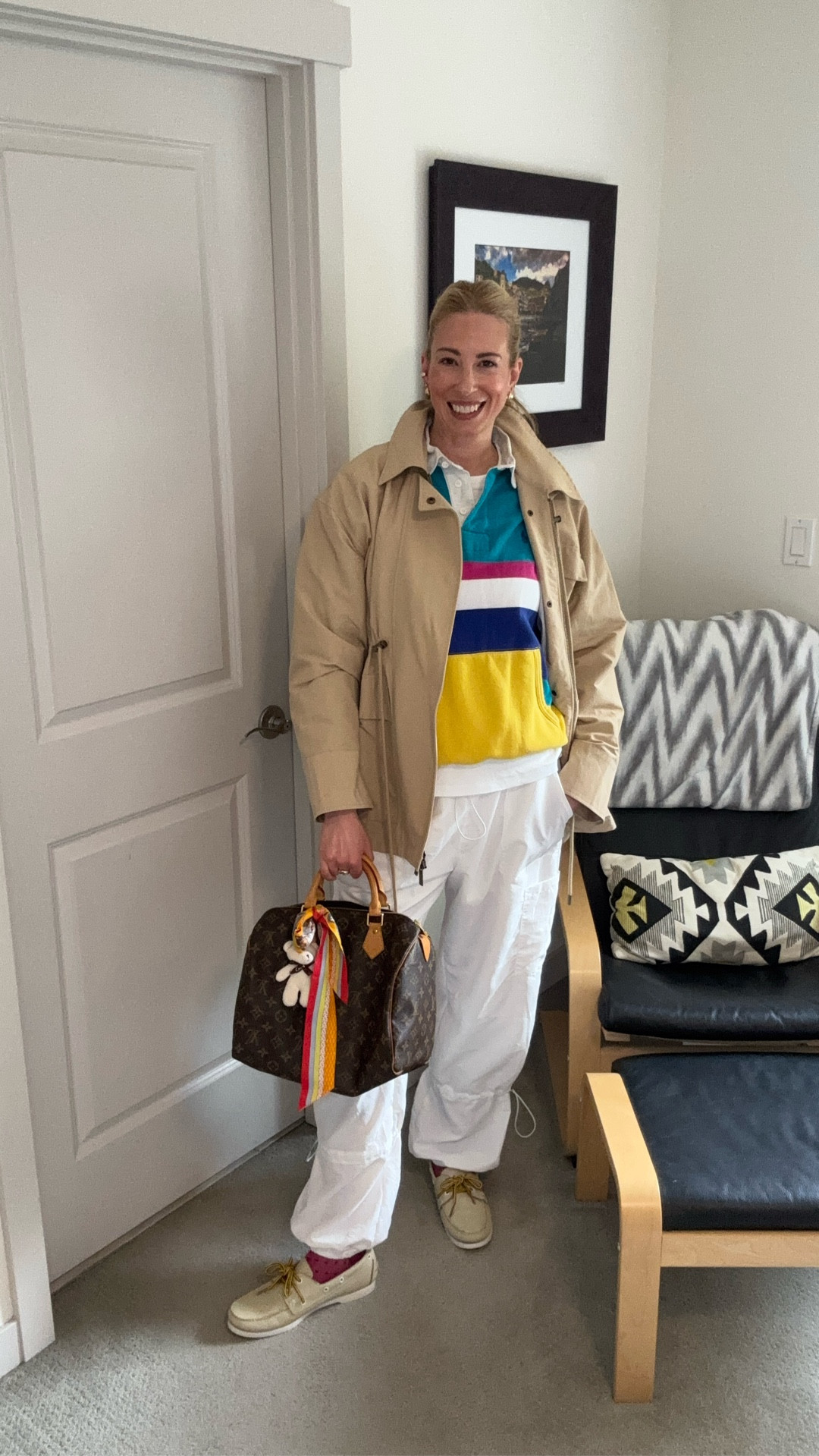 Sunday fit! 
Jacket KBB Kahlana @Target 
White tee @uniqlo
Vintage Men’s @poloralphlauren sweatshirt from @ebay
Best white pants from @amazonfindsandfashion 
Vintage @louisvuttion Speedy bag and boat shoes from @ebay
Paracord laces @amazonfindsandfashion 
Socks @oldnavy


#LTKootd #LTKTall #LTKOver40