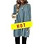 OFEEFAN Long Sleeve Shirts for Women Long Sweaters with Pockets Tunic Tops Loose Fit | Amazon (US)