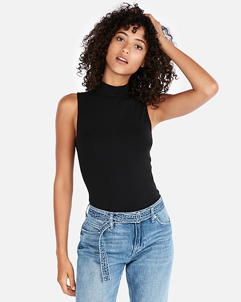 sleeveless mock neck tank | Express