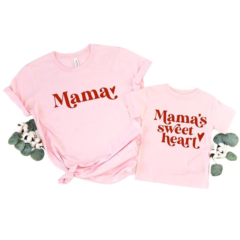 Mama Little Sweetheart Mommy And Me Matching Outfits For Valentines Day, Cute Mommy And Me Valent... | Amazon (US)