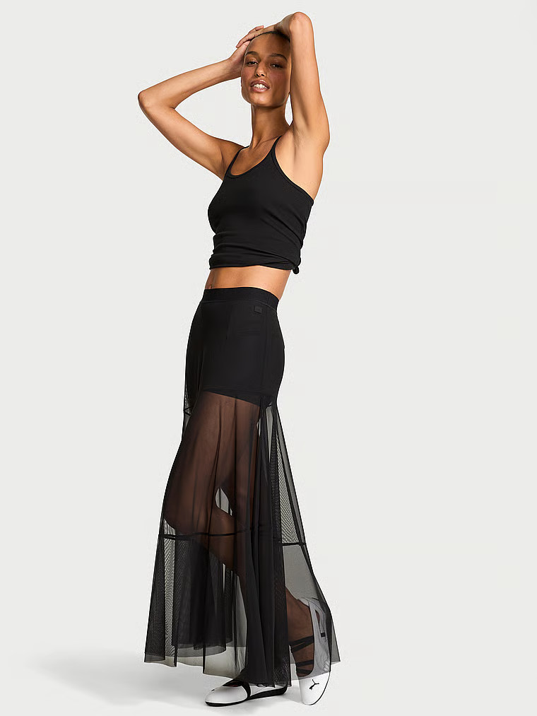 Buy VSX Powermesh Maxi Skirt, Black - Order Bottoms online - Victoria's Secret US | Victoria's Secret (US / CA )