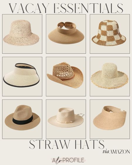 Amazon Vacation Essentials : Straw Hats // Amazon finds, Amazon fashion, straw hats, beach hats, vacation outfits, vacation accessories, beach vacation, straw hats, spring fashion, summer fashion