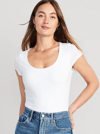 Short-Sleeve Scoop-Neck Bodysuit for Women | Old Navy (US)