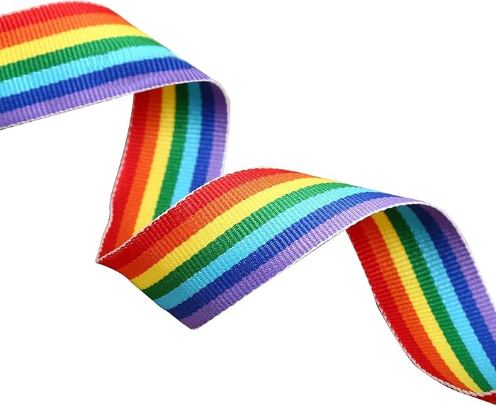 21.88 Yard Rainbow Grosgrain Ribbons Rainbow Double-Sided Polyester 1Inch Wide Ribbon for DIY Han... | Amazon (US)
