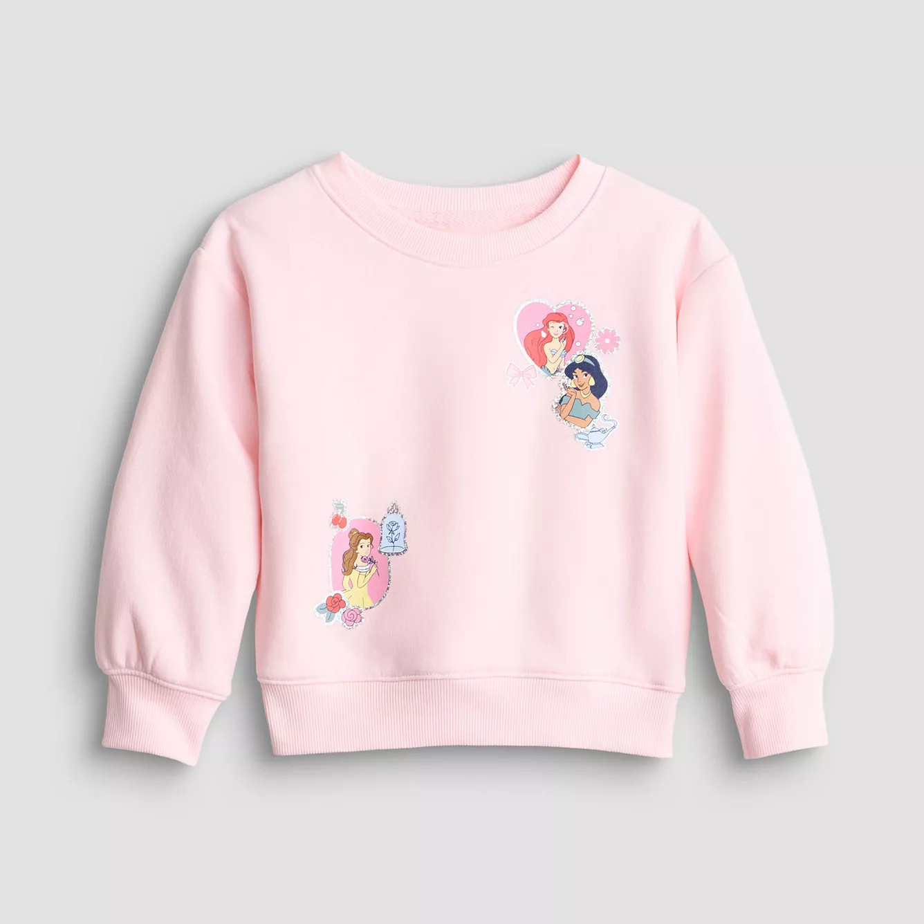 Baby & Toddler Girl Jumping Beans\u00ae Disney Princess Ariel, Belle, & Jasmine Graphic Crew Swea... | Kohl's