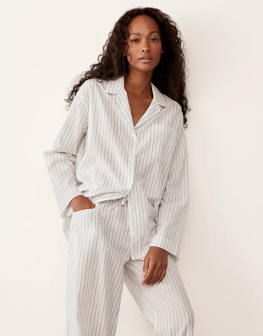 Organic Cotton Stripe Voile Pyjama Set | The White Company UK & ROW