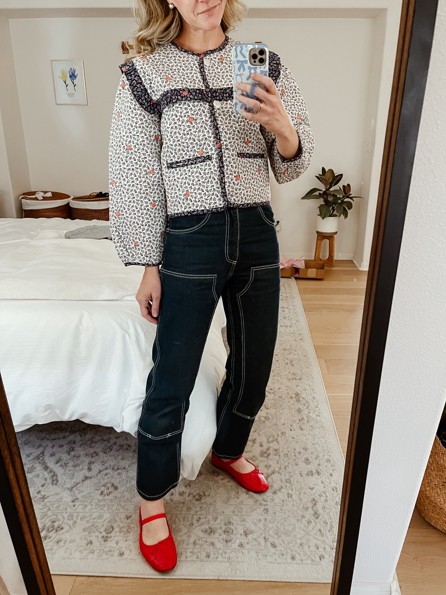 The CUTEST lightweight jacket for spring. Obsessed with the floral pattern from Loeffler Randall’s spring collection. The jacket is so well made with cute flower-shaped buttons. It’s on the thinner side but could be layered over a long-sleeve tee. I sized down to an XS and it fits perfectly. I’m 5’7” with a long torso and it hits me right at the waist. 

#LTKootd #LTKmomlife