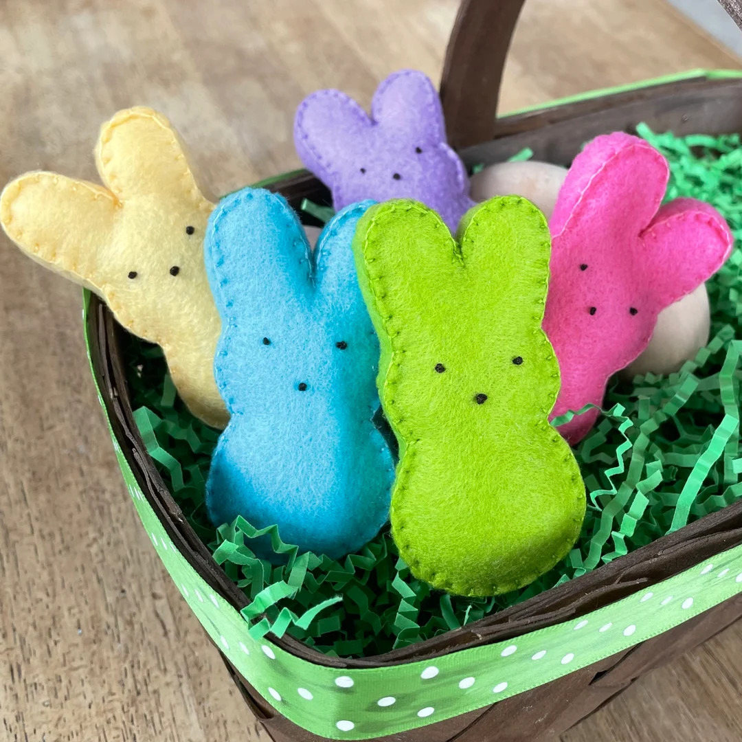 Felt Bunny Peeps Set of 5 | Easter Decor | Easter Basket Bunnies | Felt Marshmallow Peeps - Etsy | Etsy (US)