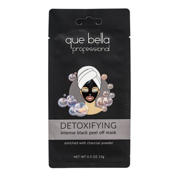 Que Bella Professional Detoxifying Black Peel Off Face Mask - 0.5oz | Target