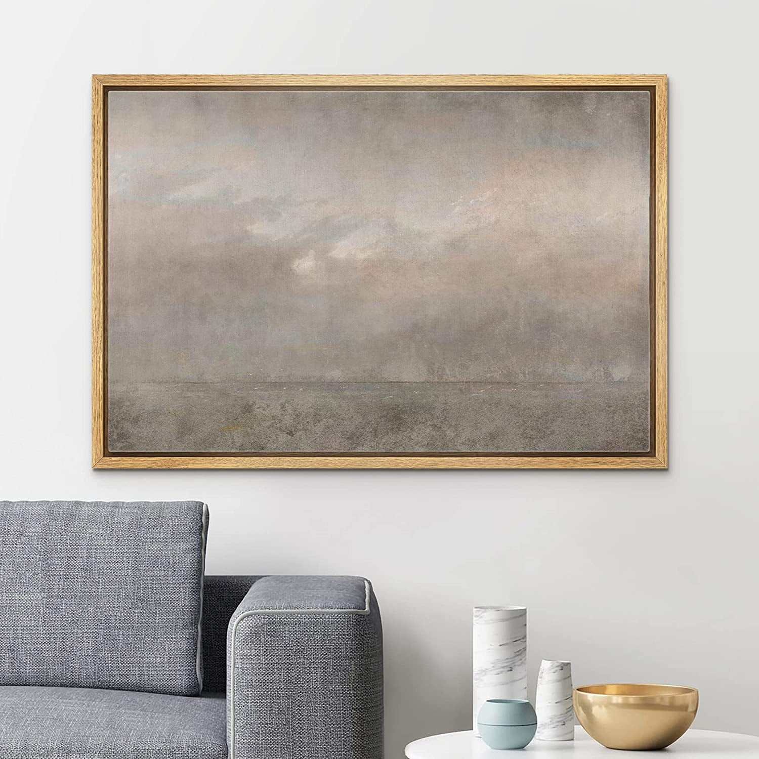 PixonSign Framed Canvas Print Wall Art Dark Brown Storm Cloud Landscape Abstract Shapes Illustrat... | Walmart (US)