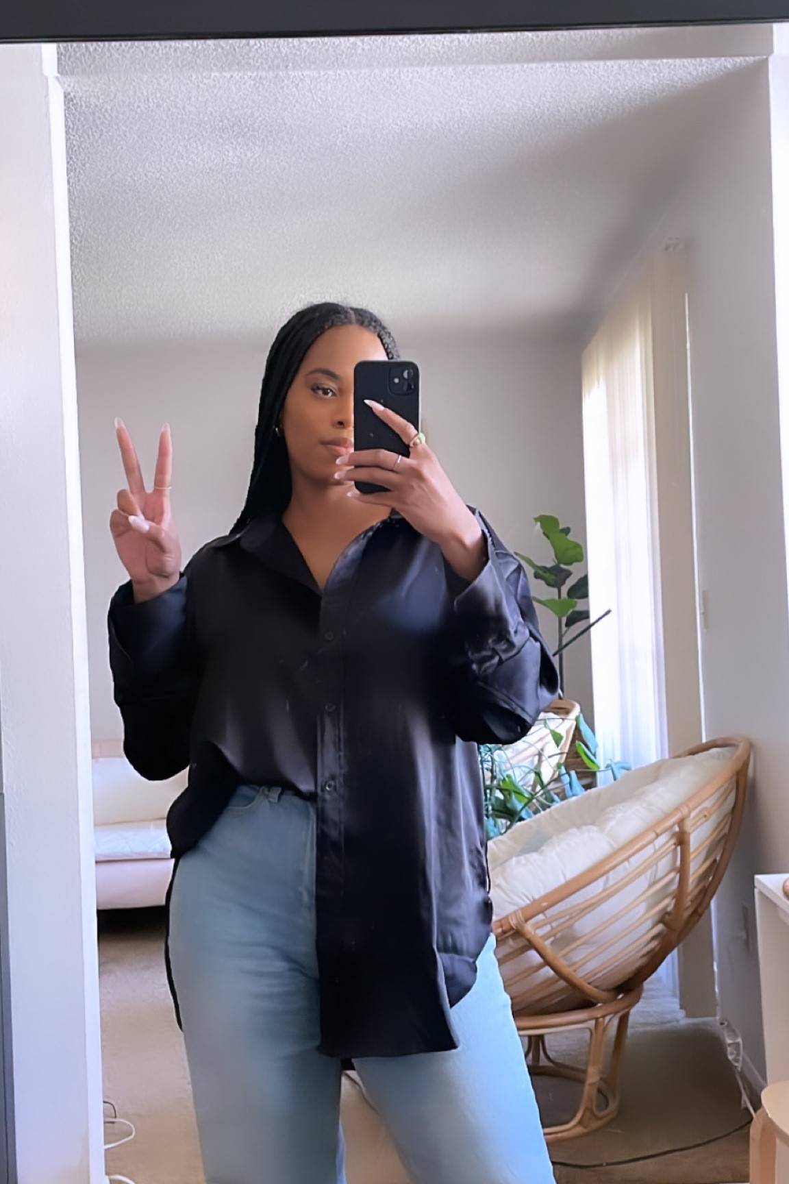 black, satin top, fall fashion, denim, h&m 

#LTKfindsunder50 #LTKfindsunder100 #LTKSeasonal