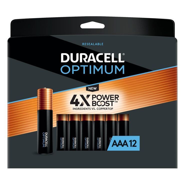 Duracell Optimum AAA Batteries - 12 Pack Alkaline Battery with Resealable Tray | Target