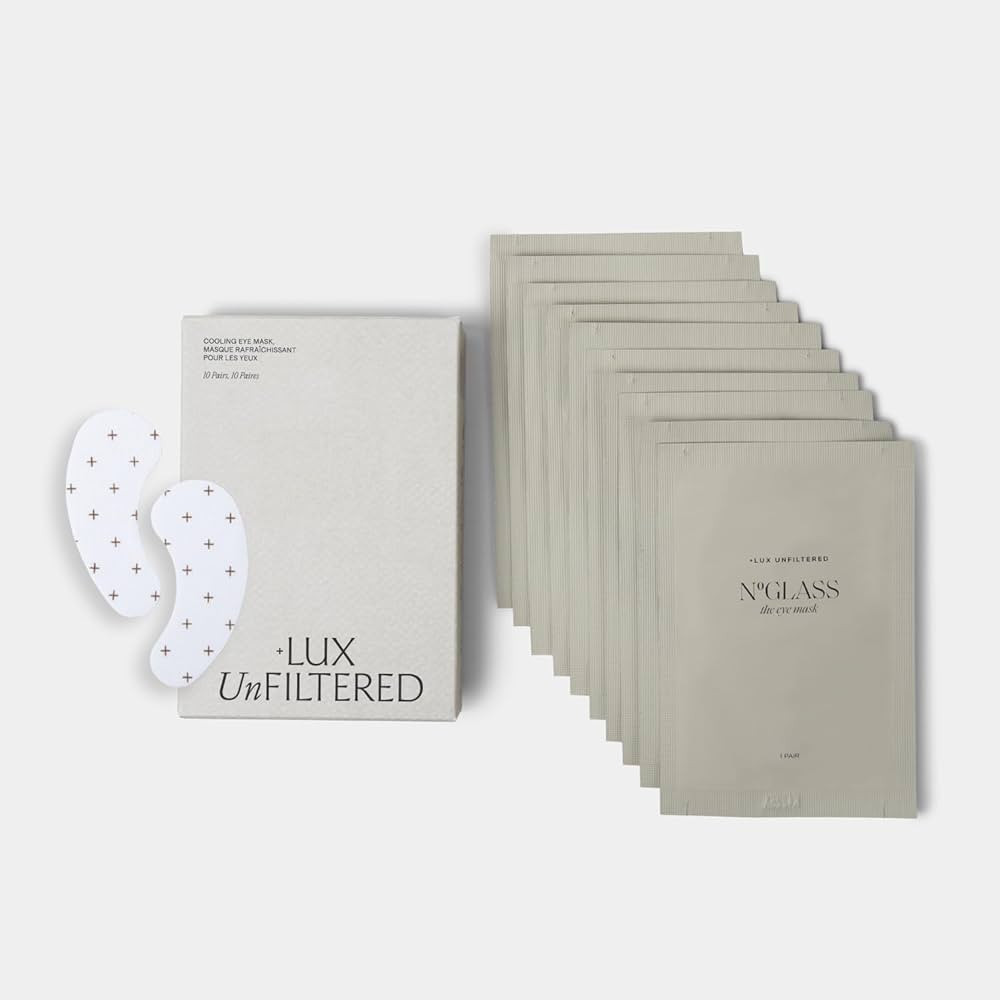 + Lux Unfiltered Cooling Under Eye Patches - Anti-Slip Caffeine Infused Korean Eye Mask - Reduces... | Amazon (US)
