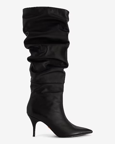 Brian Atwood x Express Leather Slouch Thin Heeled Tall Boots | Express (Pmt Risk)