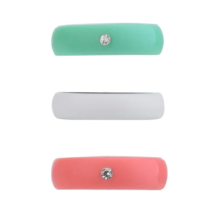 Solutions Adult Female 5 Piece Silicone Multi Ring Set with Stone Accents, Size 7/8 | Walmart (US)