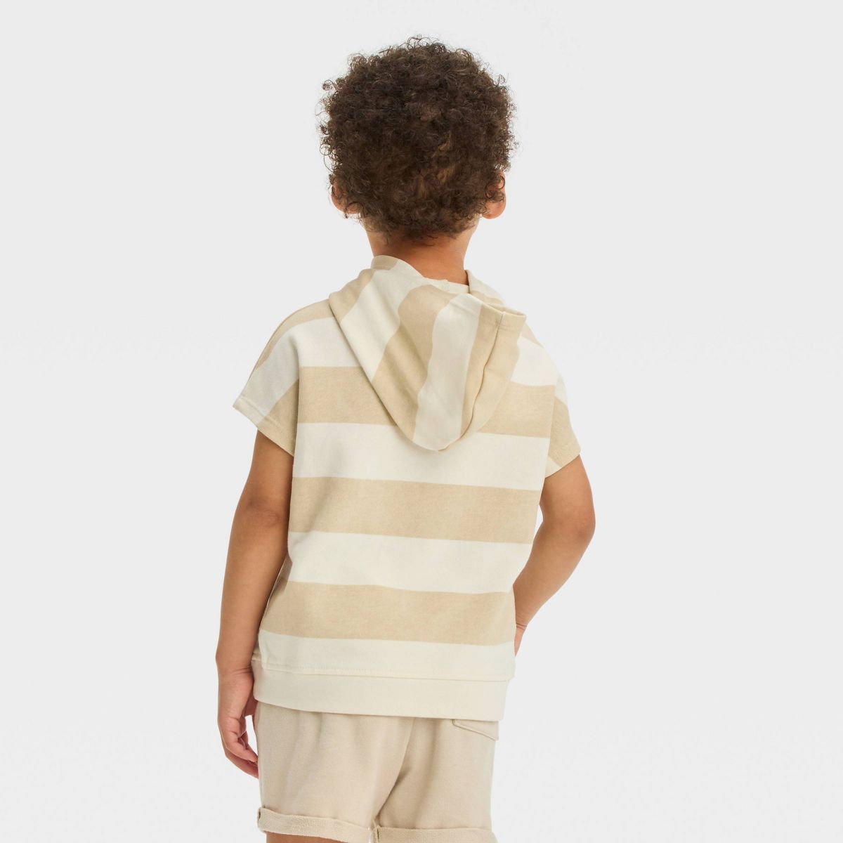 Grayson Mini Toddler Boys' French Terry Striped Hoodie T-Shirt - Beige | Target