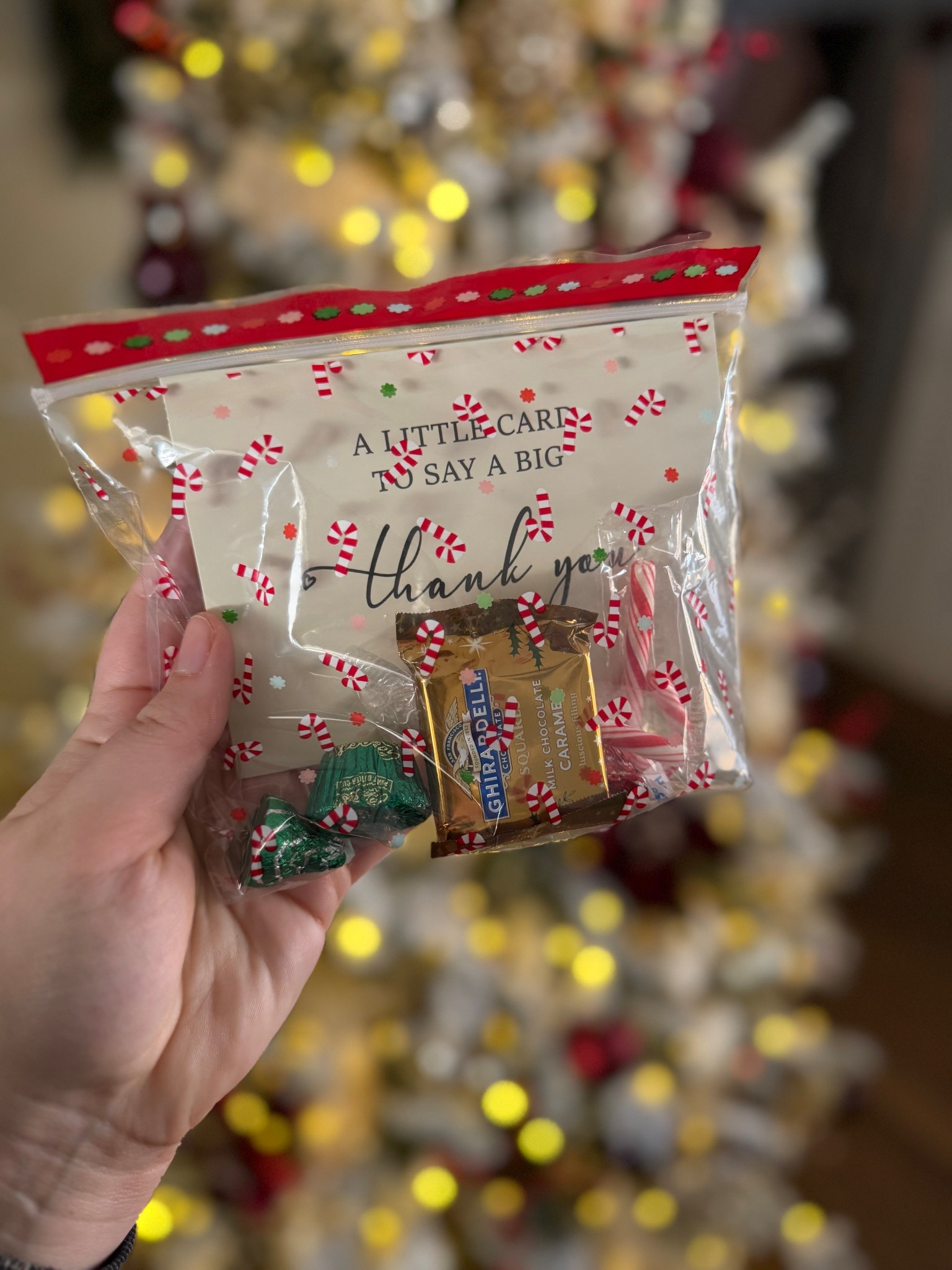 Goodie bags for our flight crew tomorrow ✈️ Thank you cards + handwritten note inside with festive treat bags with Christmas candy’s to spread some holiday cheer! 🎁 

#LTKHoliday #LTKdayinmylife #LTKTravel