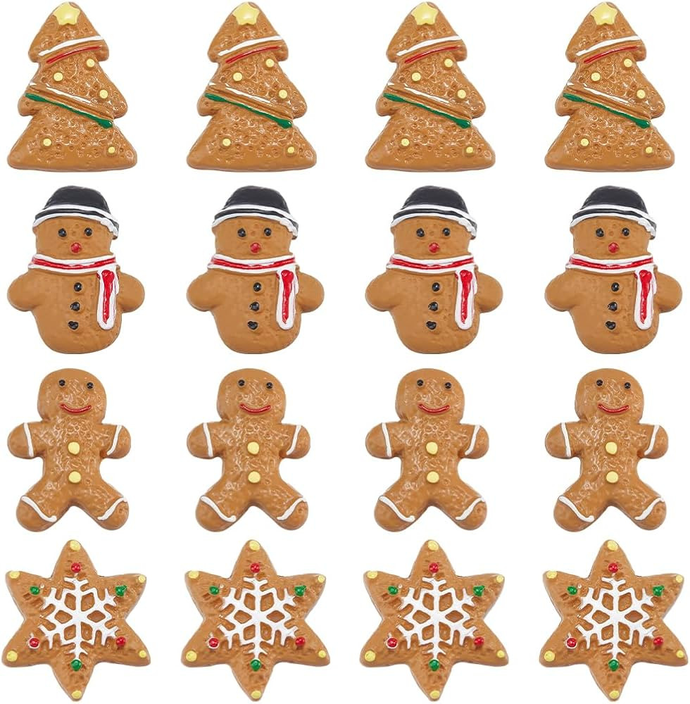 SUNNYCLUE 1 Box 48Pcs 4 Styles Christmas Cabochons Plastic Flatback Charms Bulk Assorted Holiday ... | Amazon (US)