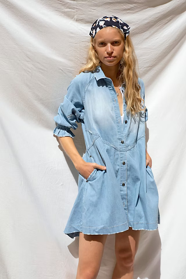 Hannah Denim Mini Dress | Free People (Global - UK&FR Excluded)